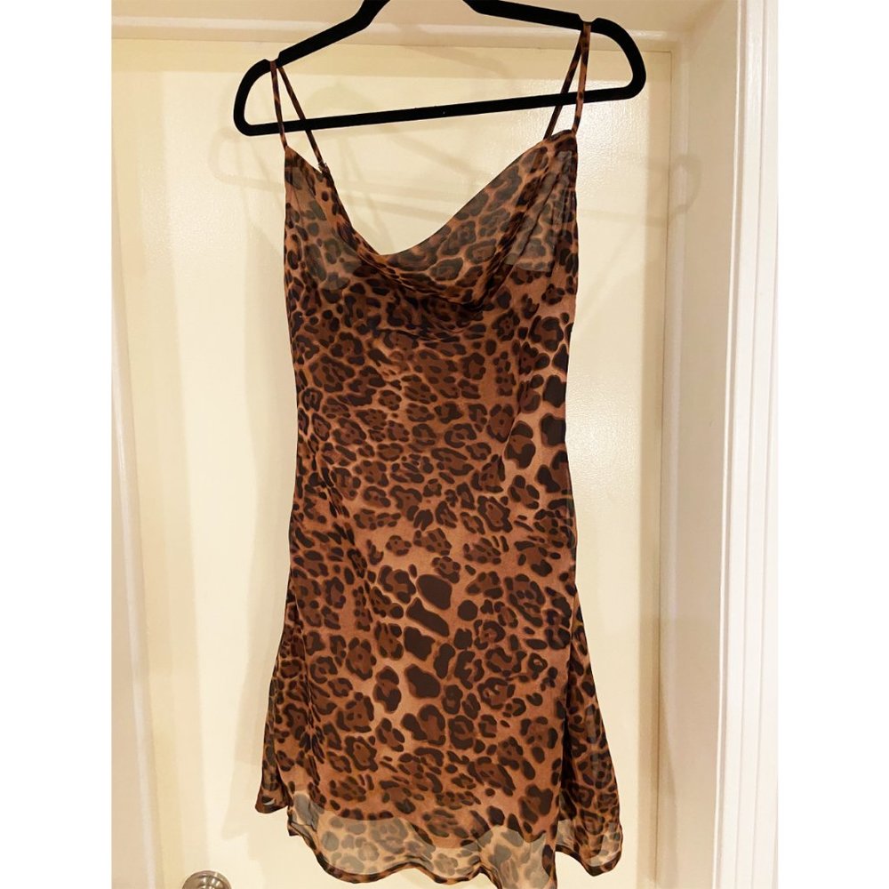 SNDYS Mini Leopard Print Cocktail Dress. NEW.